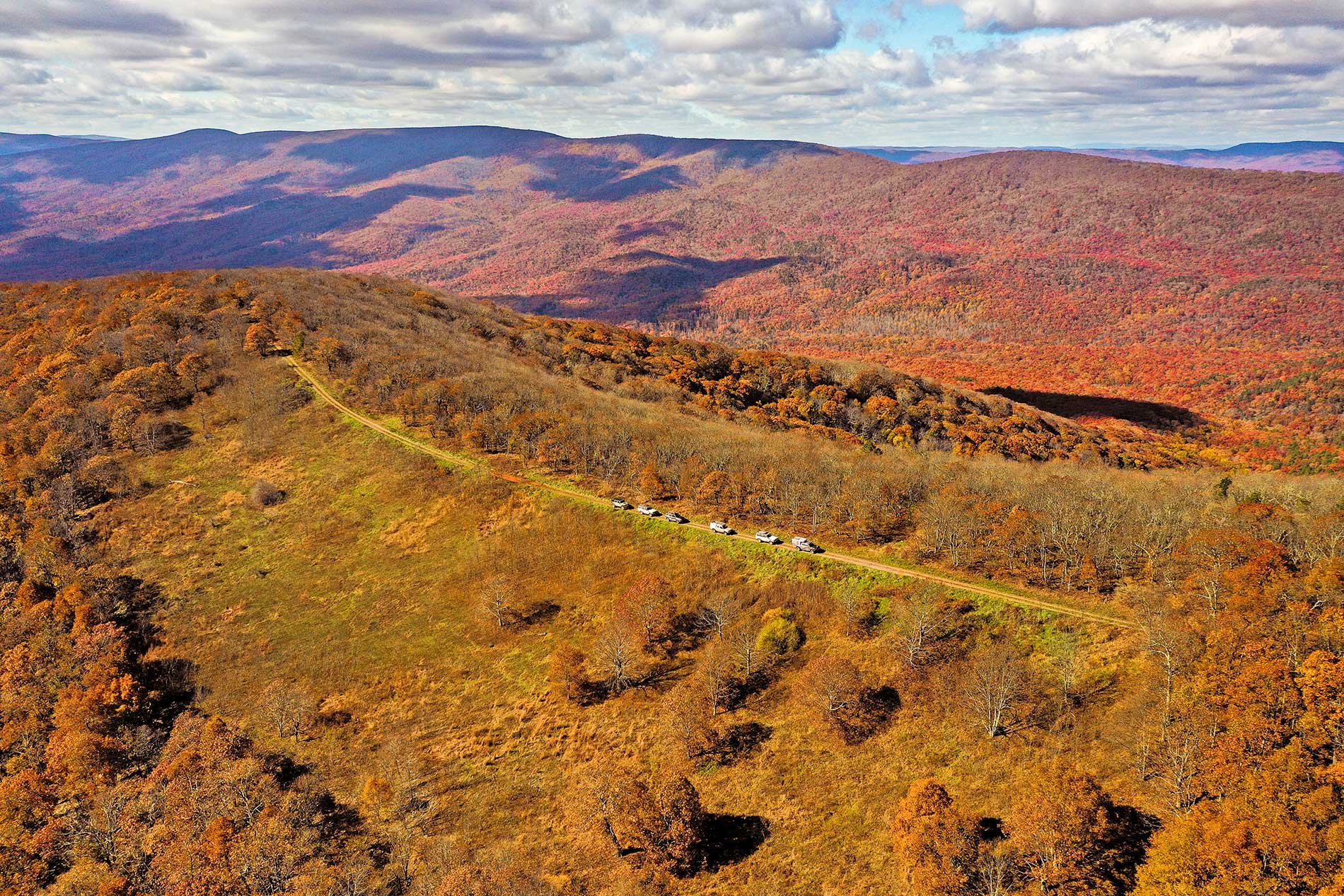 overlanding in the fall in the Alleghany Highlands