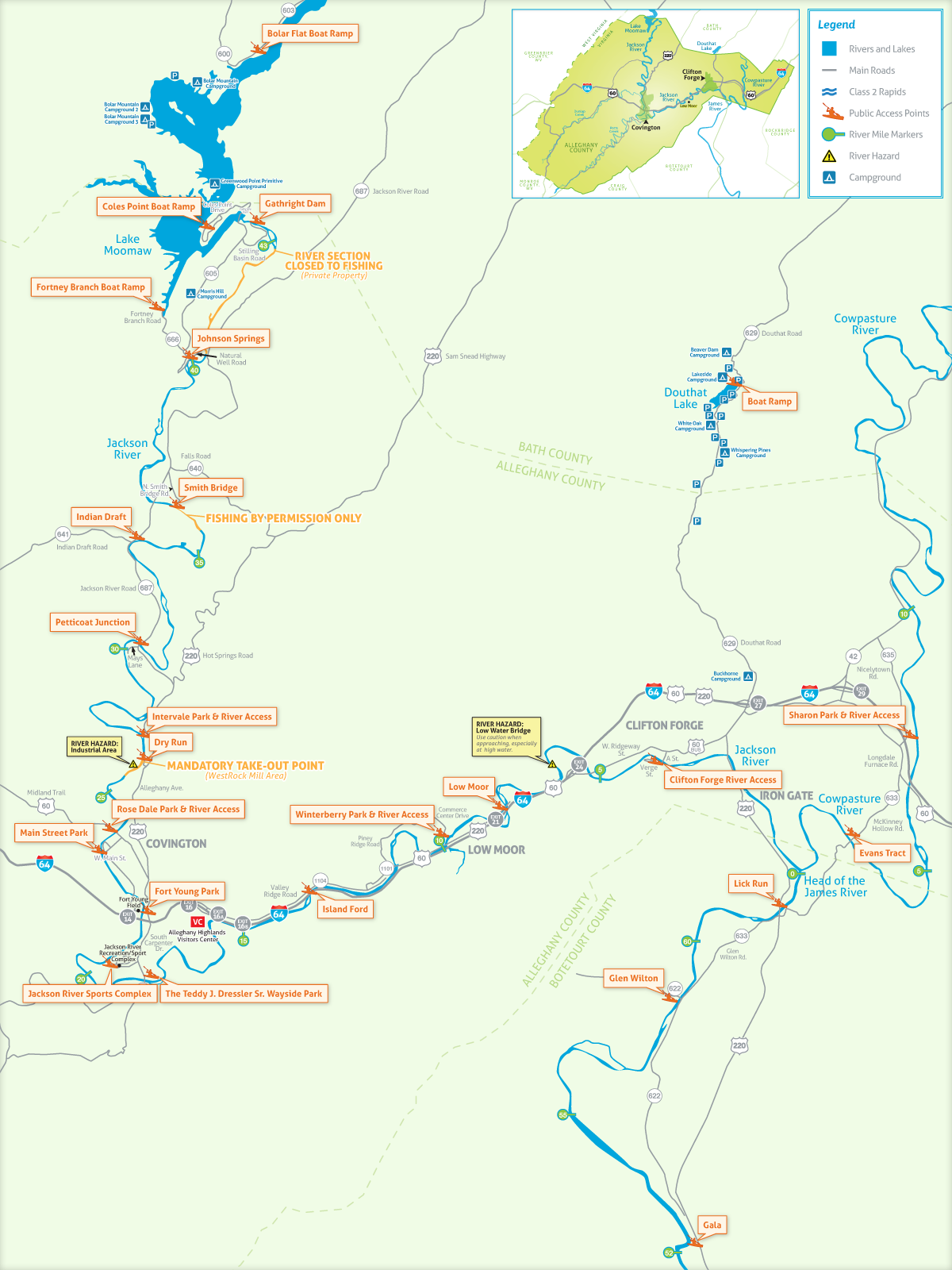 Alleghany Highlands Blueway map
