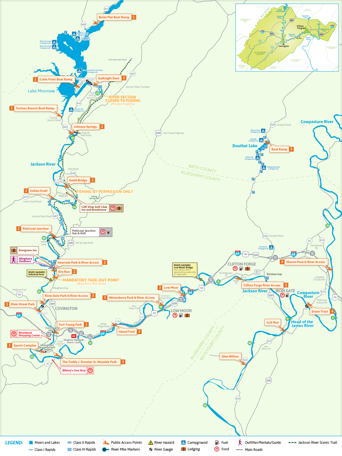 Alleghany Highlands Blueway map