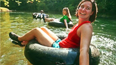 friends tubing near Humpback Bridge