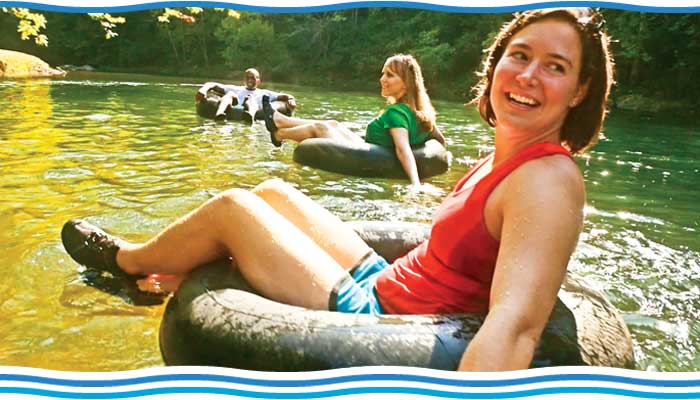 group tubing the Alleghany Highlands Blueway