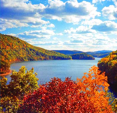 Lake Moomaw in the fall