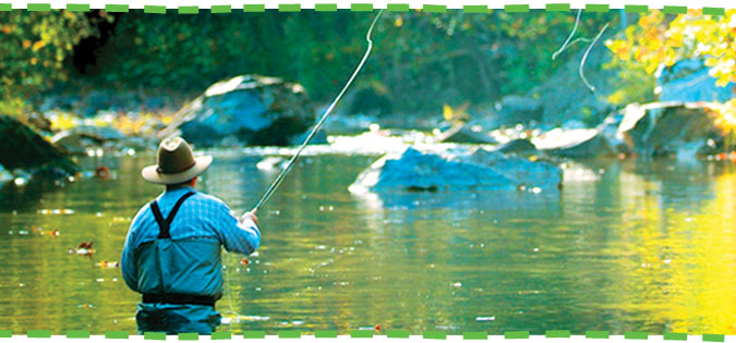 fly fishing along the Alleghany Highlands Blueway