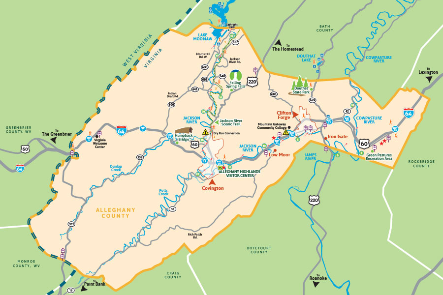 Alleghany Highlands regional map