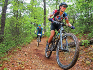 mountain biking at Douthat State Park