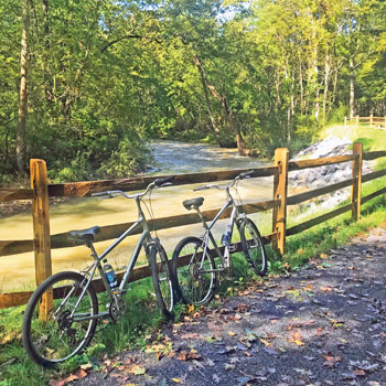 bikes along the Jackson River Scenic Trail
