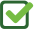 small green checkbox