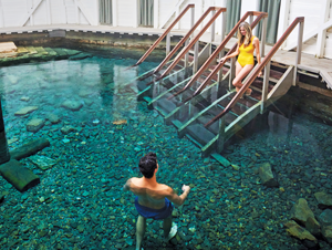 couple at Warm Springs Pools
